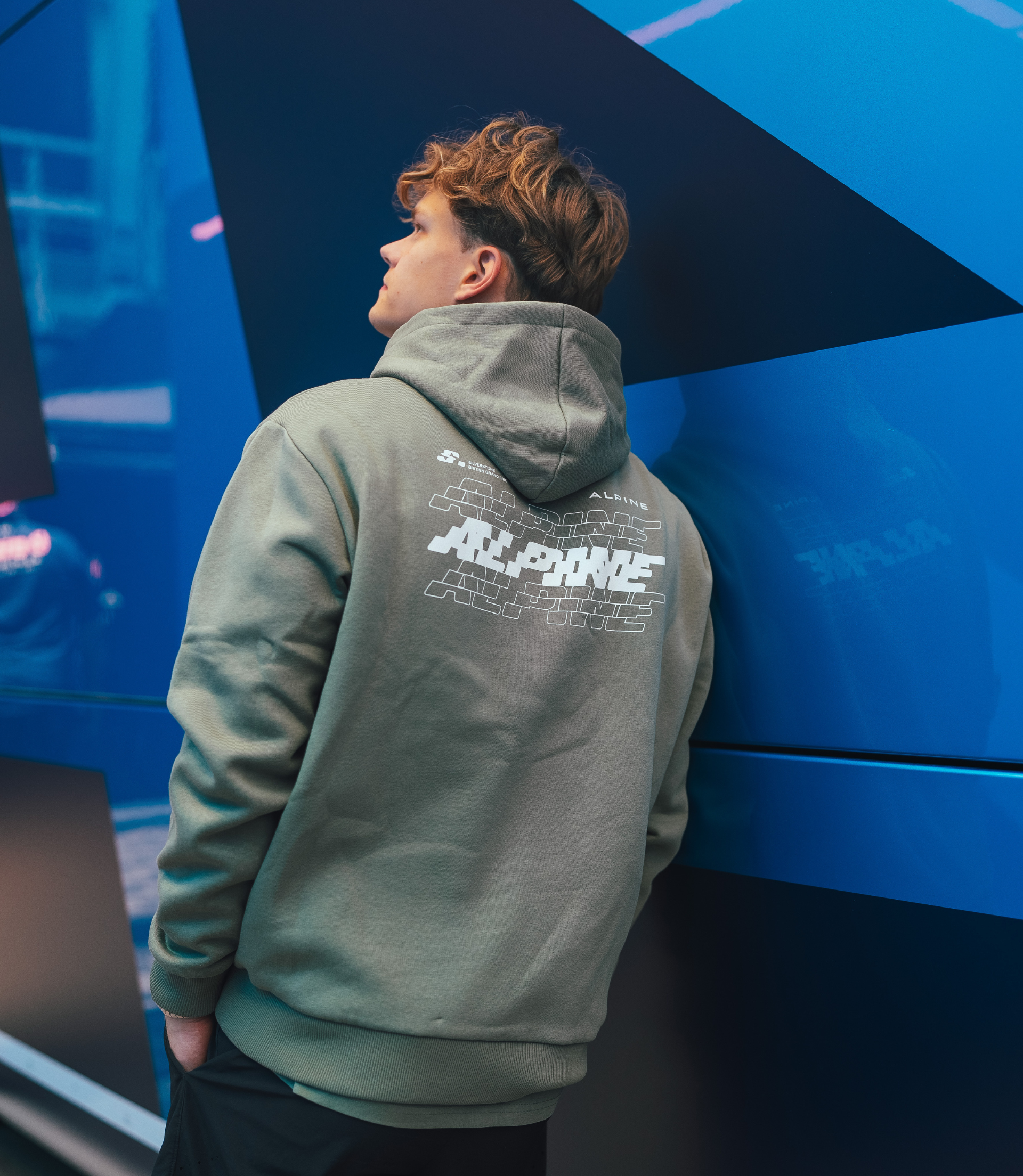 BWT ALPINE FORMULA ONE TEAM SILVERSTONE OVERSIZED OVERHEAD HOODIE UNISEX - GREEN