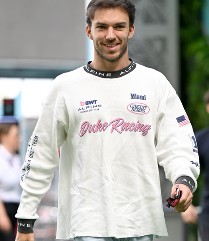 BWT Alpine Formula One Team x Duke and Dexter Unisex Vintage White Waffle Long-Sleeve