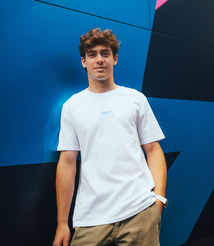 Alpine T-Shirt Décontracté Core Pilote Franco Colapinto Unisexe - Blanc