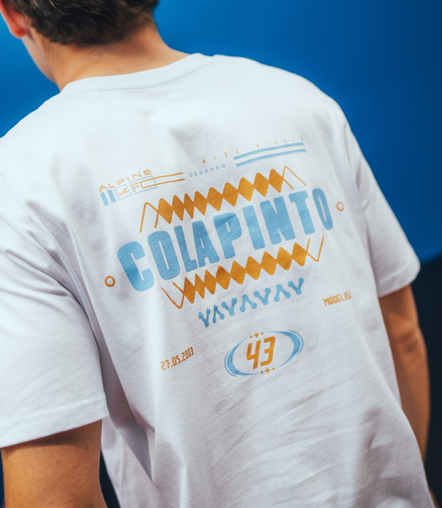 Alpine T-Shirt Décontracté Core Pilote Franco Colapinto Unisexe - Blanc