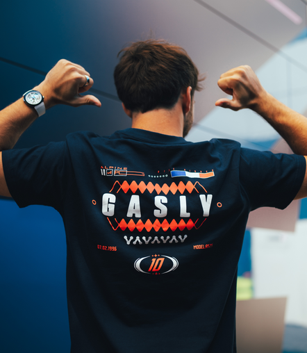 Alpine T-Shirt Décontracté Core Pilote Pierre Gasly Unisexe - Bleu Marine