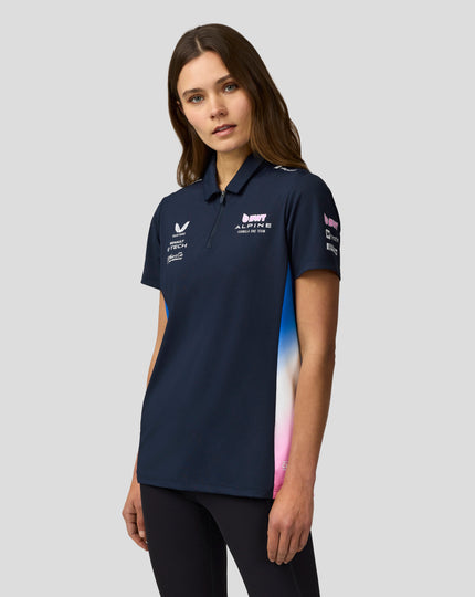 BWT Alpine Formula One Team Polo Officiel Femme - Bleu Marine