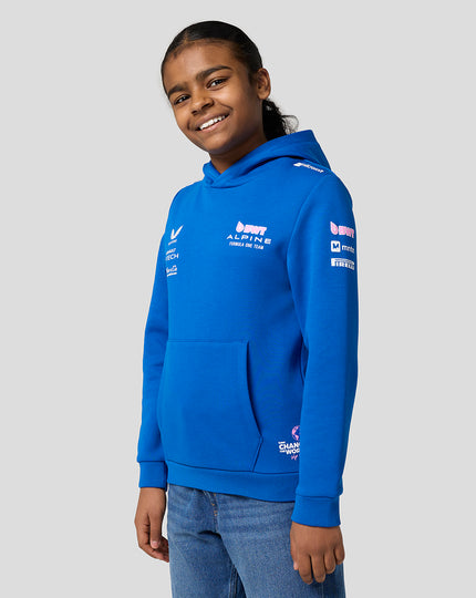 BWT Alpine Formula One Team Kit Juniors Pullover Hoodie - Lapis Blue
