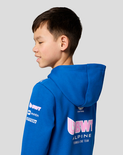 BWT Alpine Formula One Team Kit Juniors Pullover Hoodie - Lapis Blue