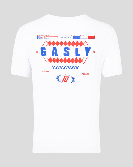 Alpine T-Shirt Décontracté Core Pilote Pierre Gasly Unisexe - Blanc
