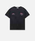 Front view of washed black T-shirt with BWT Alpine and Duke and Dexter logos on chest.