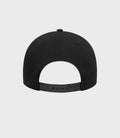 Rear view of the black New Era cap showing the adjustable snapback strap