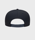 Navy Alpine 9Seventy cap viewed from front with curved brim