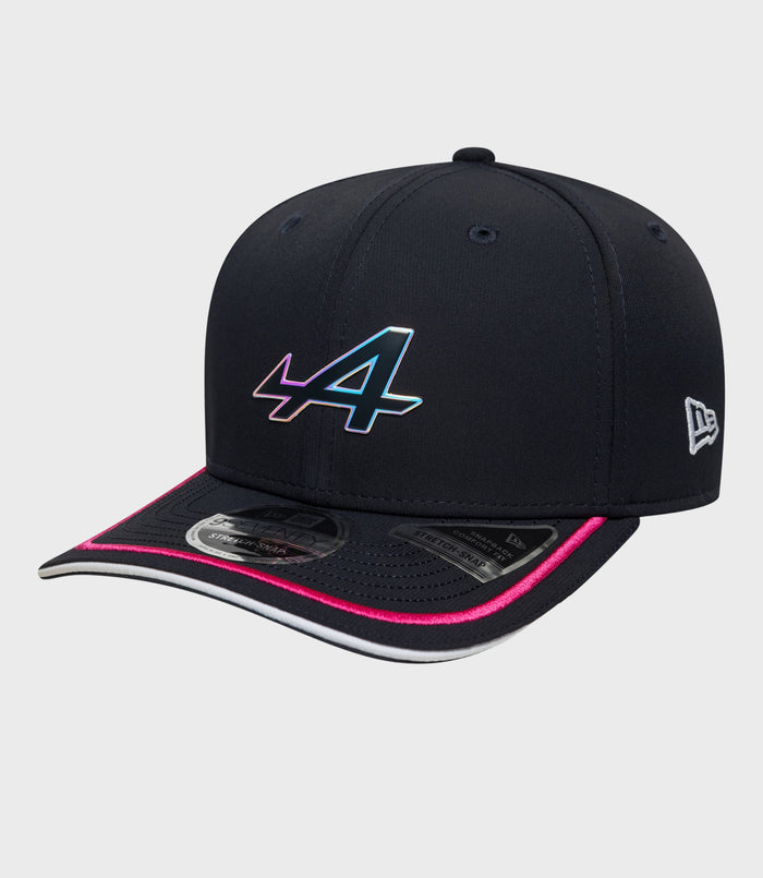 Navy Alpine 9Seventy stretch snap cap front panel with color shifting logo
