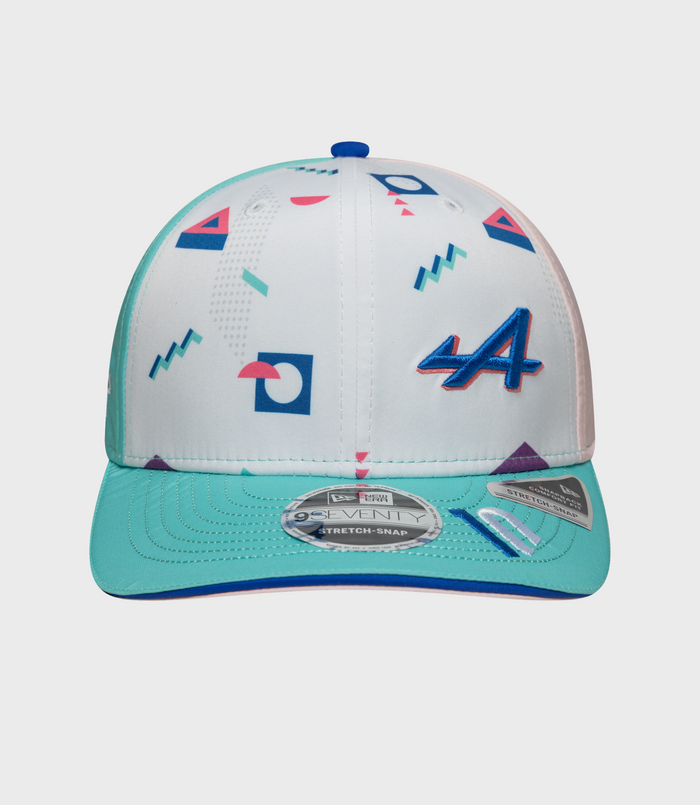 Casquettes Pierre Gasly Miami 9Seventy Stretch Snap New Era Alpine - Blanc