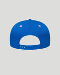 Back view of blue 9Seventy cap with stretch-snap closure and curved visor