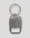 Brushed metal keyring with integrated bottle opener