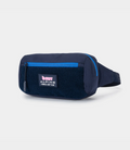 Navy Built for Athletes crossbody bag with blue zipper on front pocket