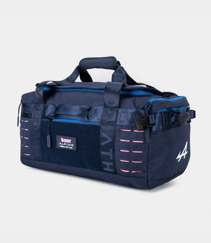 Navy Built for Athletes 40L Duffel with padded top handle and carry straps