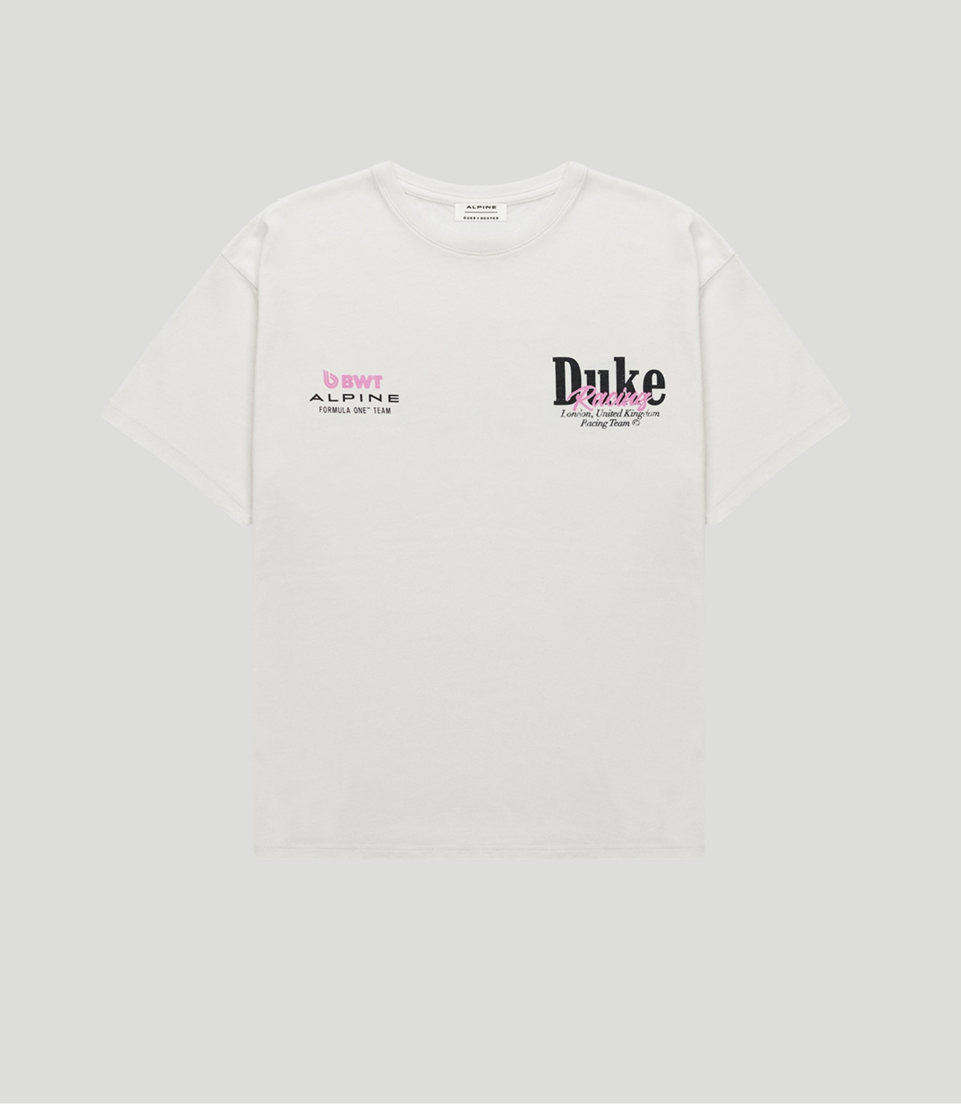 Unisex BWT Alpine Formula One Team X Duke & Dexter Vintage White T-Shirt - White