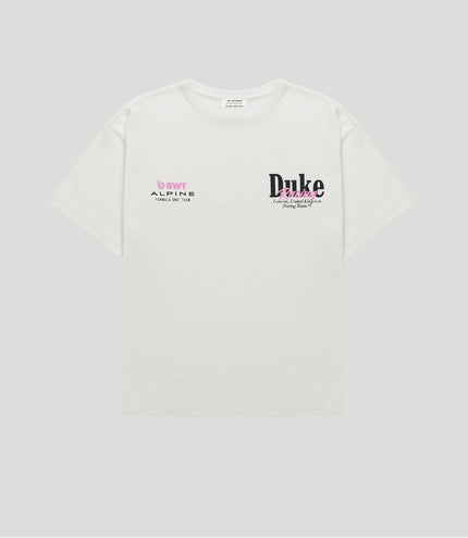 Unisex BWT Alpine Formula One Team X Duke & Dexter Vintage White T-Shirt - White