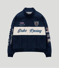 Navy BWT Alpine Formula One Duke & Dexter racing jacket with crest and patches on chest