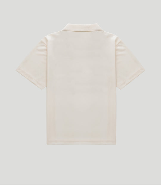 Back view of a cream short sleeve sports jersey by Duke & Dexter