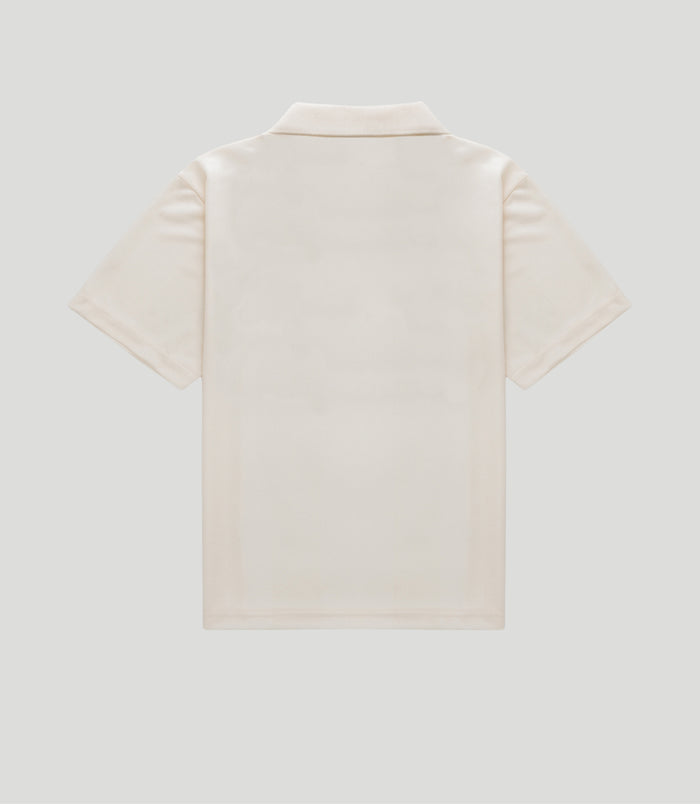 Back view of a cream short sleeve sports jersey by Duke & Dexter