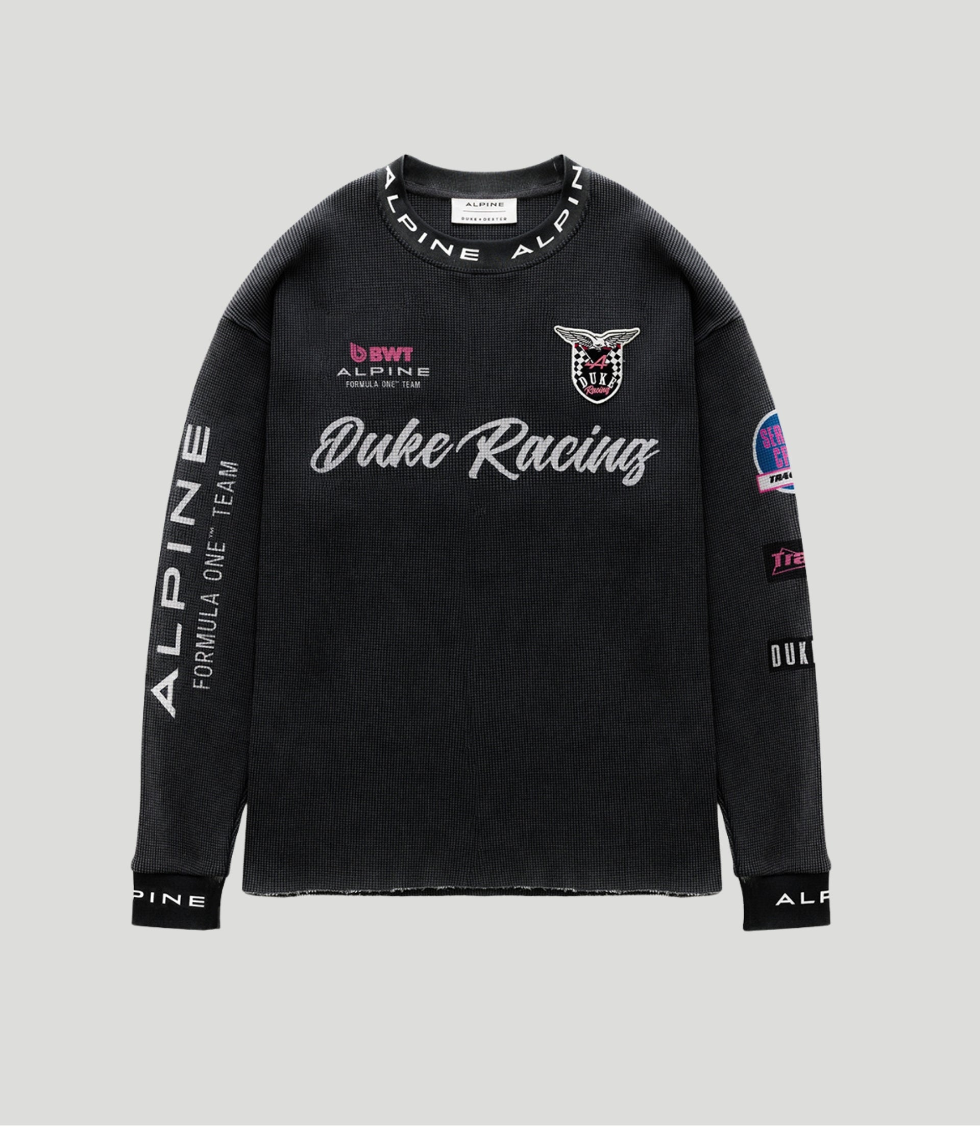 Unisex BWT Alpine Formula One Team X Duke & Dexter Washed Black Waffle - Black
