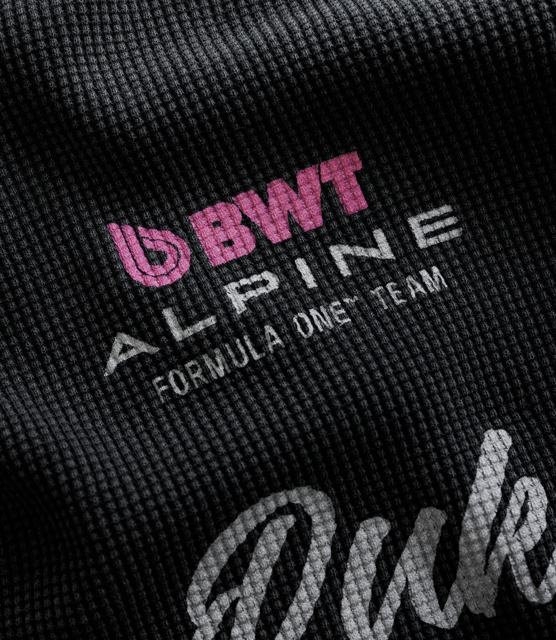 Unisex BWT Alpine Formula One Team X Duke & Dexter Washed Black Waffle - Black