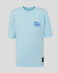 Light blue Junior Relaxed Fit World Tour T Shirt with small front graphic and Alpine badge at the hem.