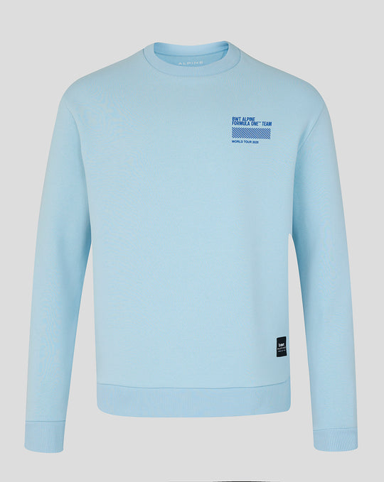 Light blue relaxed fit World Tour sweatshirt with small chest logo and World Tour 2026 text
