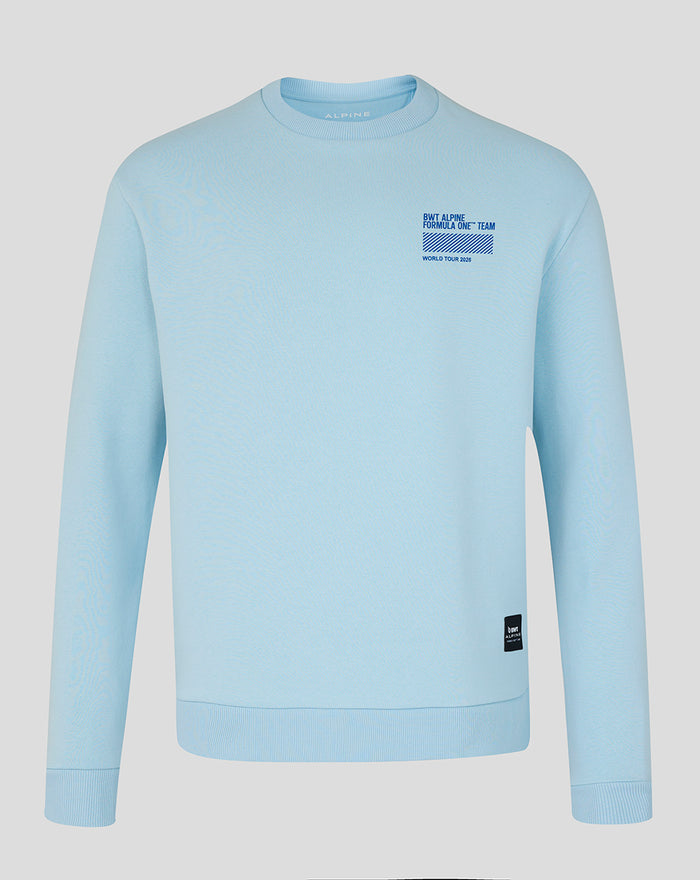 Light blue relaxed fit World Tour sweatshirt with small chest logo and World Tour 2026 text