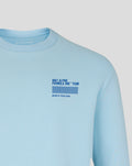 Light blue World Tour sweatshirt with BWT Alpine Formula One Team World Tour 2026 print on chest