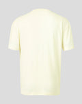 Back of cream Alpine Classic F1 T shirt showing a black BWT Alpine patch at the hem