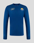 Blue unisex long sleeve T shirt with A2 and ENSTONE logos on the chest