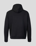 Back view of black Alpine Classic F1 Overhead Hoodie with hood up and plain fabric