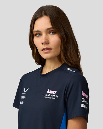 BWT Alpine Formula One Team T-Shirt Officiel Femme - Bleu Marine