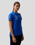 Official Women’s Driver personalised Formula One Team Set Up T Shirt in blue featuring AerTek moisture wicking logos and a crew neckline