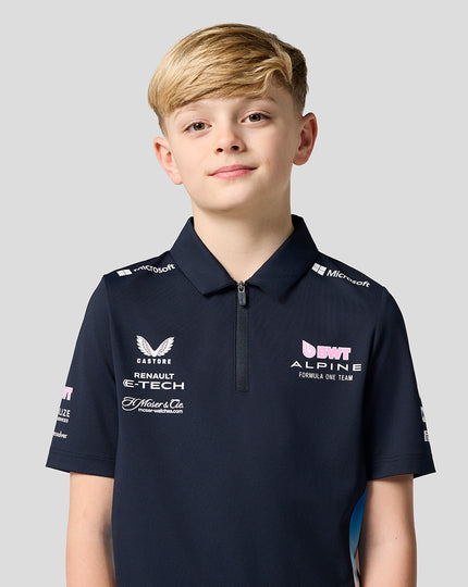 BWT Alpine Formula One Team Official Juniour Polo Shirt - Navy