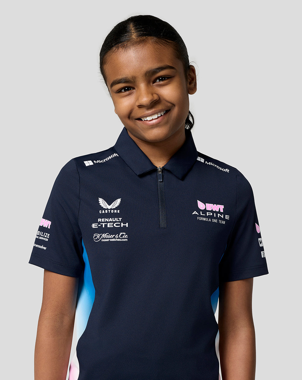 BWT Alpine Formula One Team Official Juniour Polo Shirt - Navy