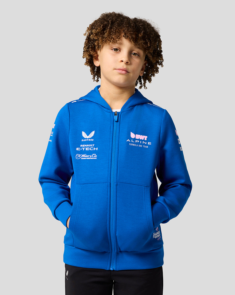 BWT Alpine F1 Team Kit Juniors Full Zip Hoodie - Lapis Blue