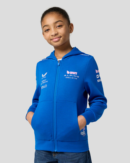 BWT Alpine F1 Team Kit Juniors Full Zip Hoodie - Lapis Blue