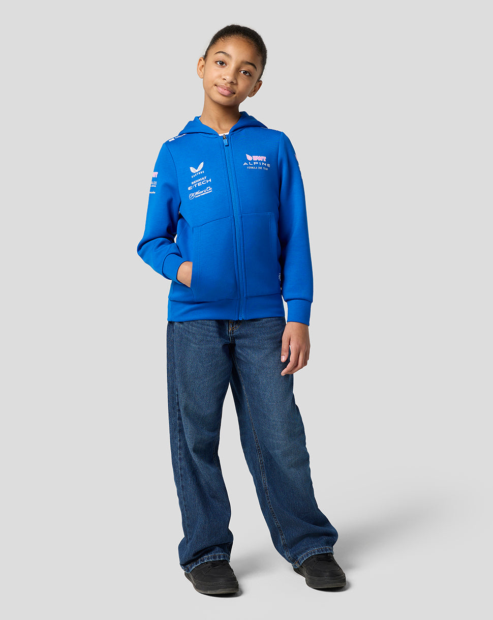 BWT Alpine F1 Team Kit Juniors Full Zip Hoodie - Lapis Blue