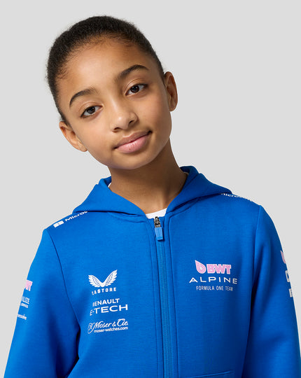 BWT Alpine Formula One Team Sweat à Capuche Zippé Officiel Junior - Bleu Lapis