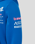 Blue hoodie sleeve featuring BWT logo and Arctic Wolf and Pirelli sponsor logos.