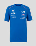 Blue Official Junior Driver Set Up T Shirt with sponsor logos and a bold white team graphic on the front