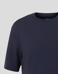 Night Sky junior regular fit T shirt close up of navy knit fabric and ribbed crew neck