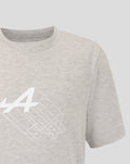 Grey marl junior regular fit graphic T shirt with a bold white geometric print across the chest.