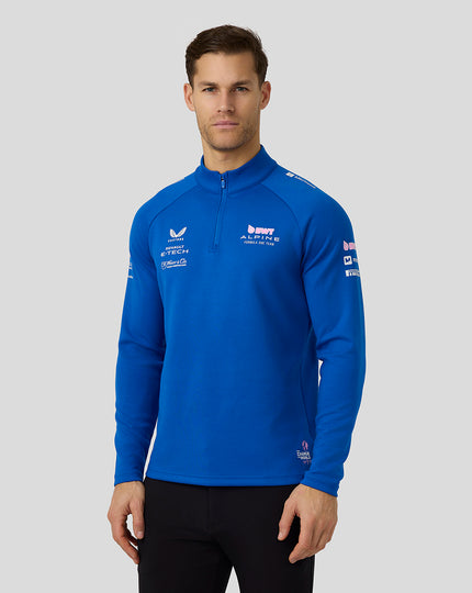 BWT Alpine Formula One Team Couche Intermédiaire 1/4 de Zip Officielle Unisexe - Bleu Lapis 