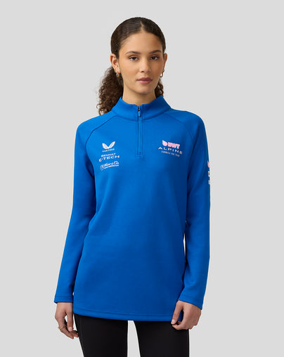 BWT Alpine Formula One Team Couche Intermédiaire 1/4 de Zip Officielle Unisexe - Bleu Lapis 