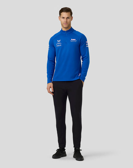 BWT Alpine Formula One Team Couche Intermédiaire 1/4 de Zip Officielle Unisexe - Bleu Lapis 