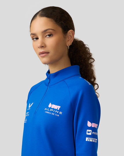 BWT Alpine Formula One Team Couche Intermédiaire 1/4 de Zip Officielle Unisexe - Bleu Lapis 