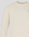Cream oversized sweatshirt from BWT Alpine Miami with turquoise logo on the chest