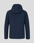 Back view of navy BWT Alpine Travel Collection Winter Jacket with quilted padding and hood